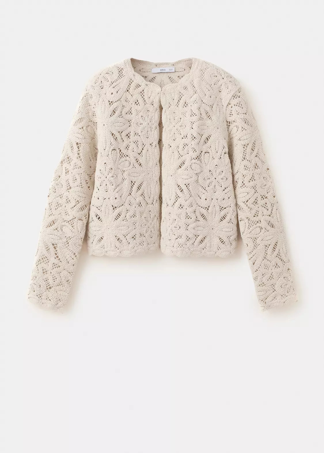 Knitted jacket with openwork details | MANGO (UK)