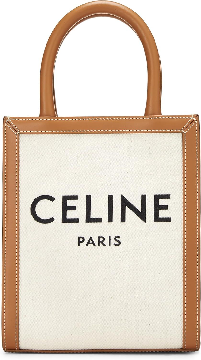 Amazon.com: Céline, Pre-Loved White Canvas Vertical Cabas Mini, Beige : Luxury Stores | Amazon (US)