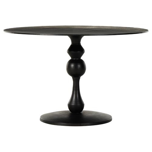 Daniel Industrial Loft Black Aluminum Round Bistro Dining Table - 48"W | Kathy Kuo Home