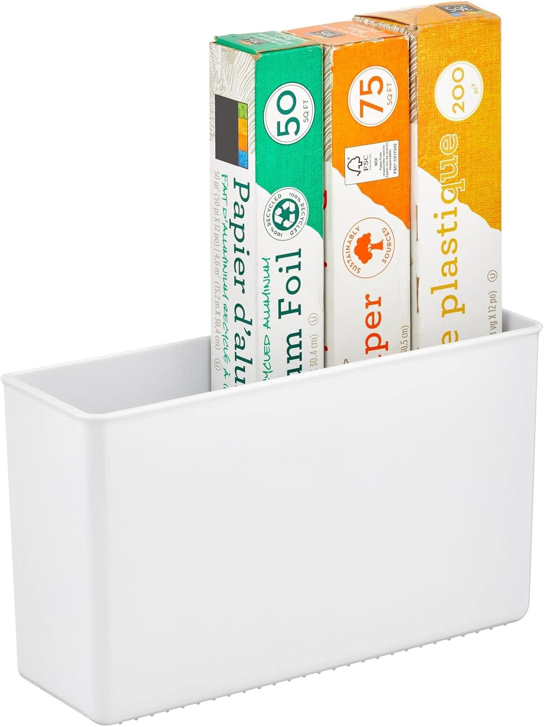 mDesign Plastic Adhesive Mount Storage Organizer Container for Kitchen or Pantry Wall Organizatio... | Amazon (US)