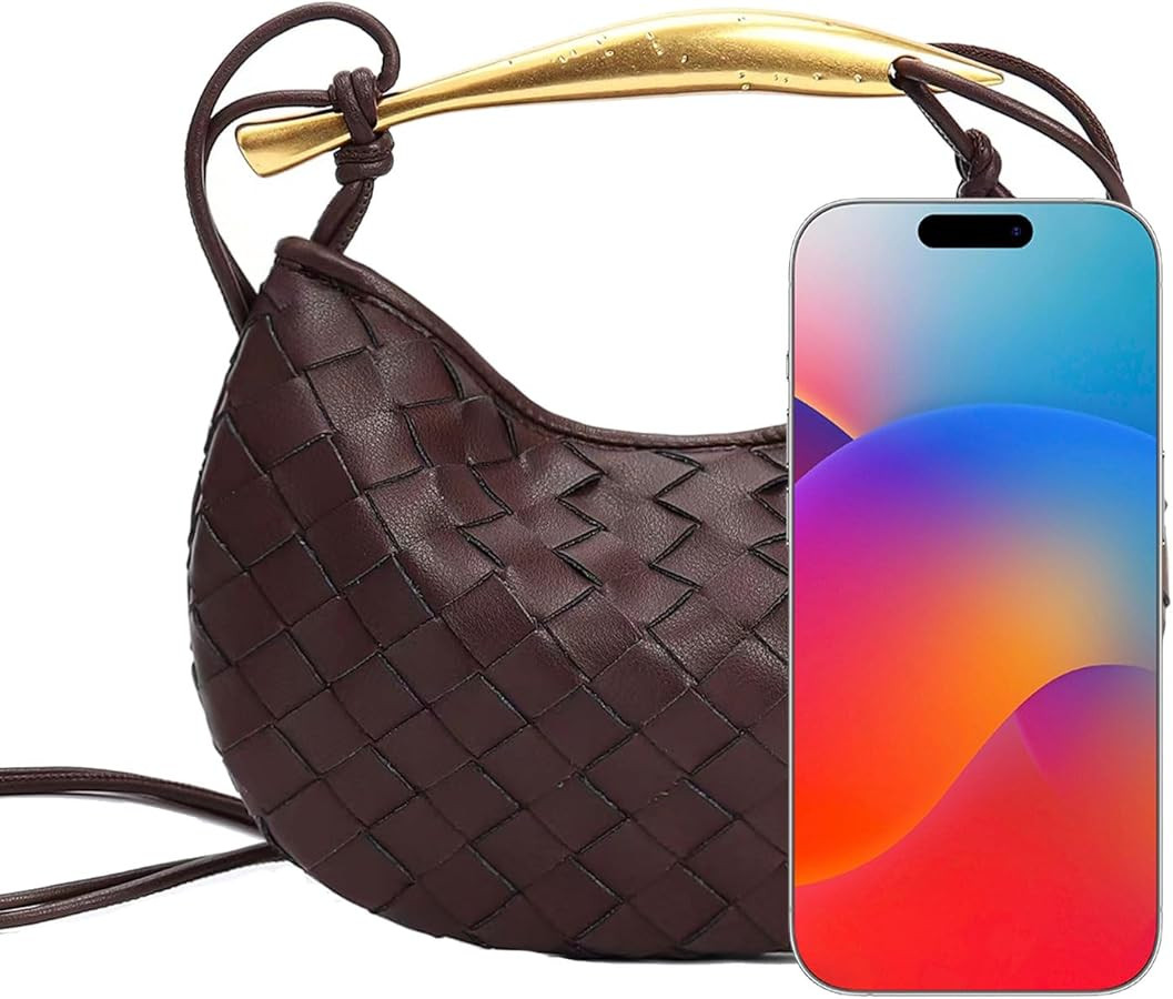 Woven Leather Dumpling Bag Dinner Handbag For Women Purse Hobo Bag Knotted Evening Bag | Amazon (US)