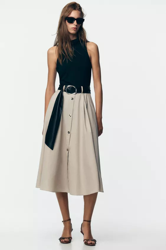 COMBINATION BELTED DRESS | Zara US