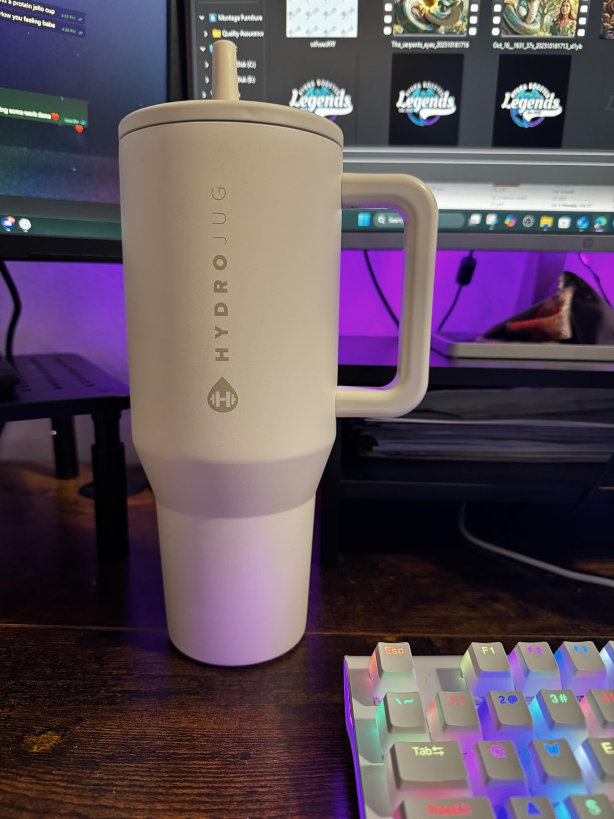 HydroJug Traveler - 40 oz Water Bottle with Handle & Flip Straw - Fits in Cup Holder, Leak Resist... | Amazon (US)