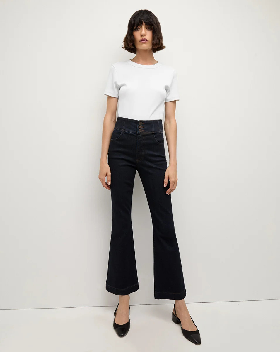 Carson Corset Waist Kick-Flare Jean | Veronica Beard