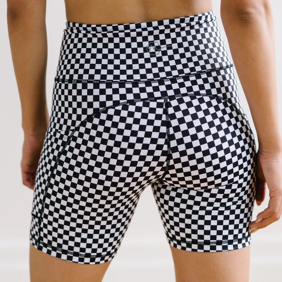 Biker Shorts - 6'' - B&W Checkered | MT SPORT | Maven Thread