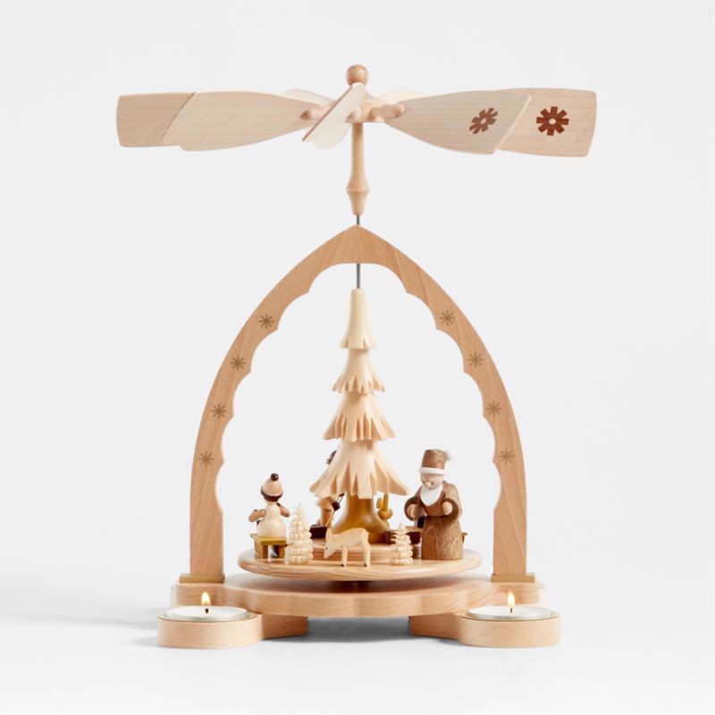 Carolers Handmade German Christmas Candle Holder | Crate & Barrel | Crate & Barrel