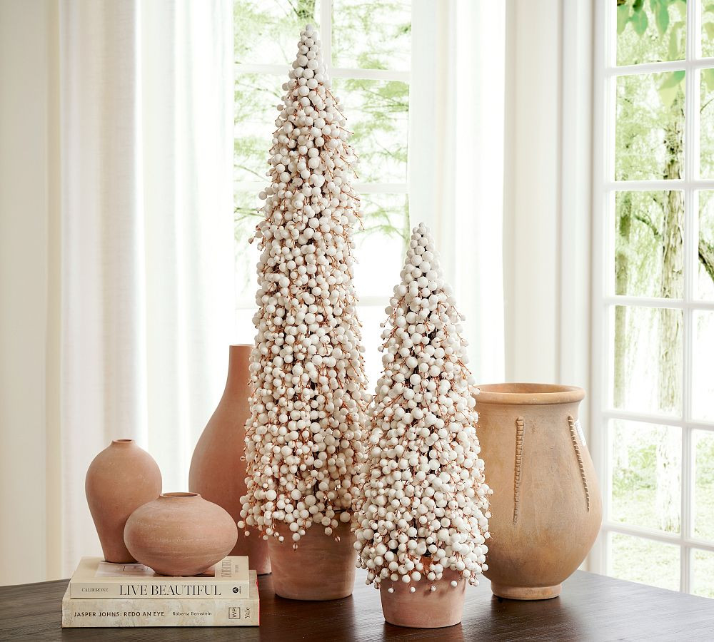Faux Potted Berry Cluster Cone Trees | Pottery Barn (US)