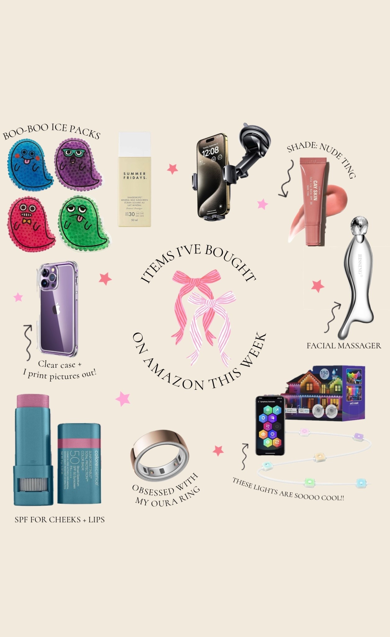 Items I’ve bought on Amazon this week + summer Fridays SPF + outdoor lights + patio lights + outdoor decor + skincare + phone case + lip gloss + blush + spf blush + sunscreen + Oura ring + Amazon finds

#LTKBeauty #LTKSaleAlert #LTKSummerEdit