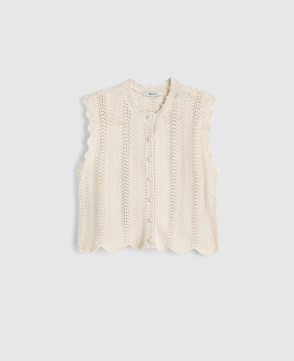 Wavy-Knit Button-Front Shell Top | Madewell