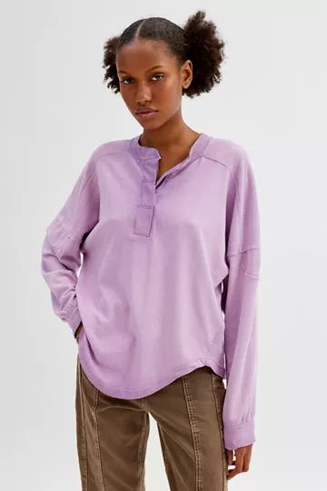 BDG Asher Oversized Henley Top | Urban Outfitters (US and RoW)