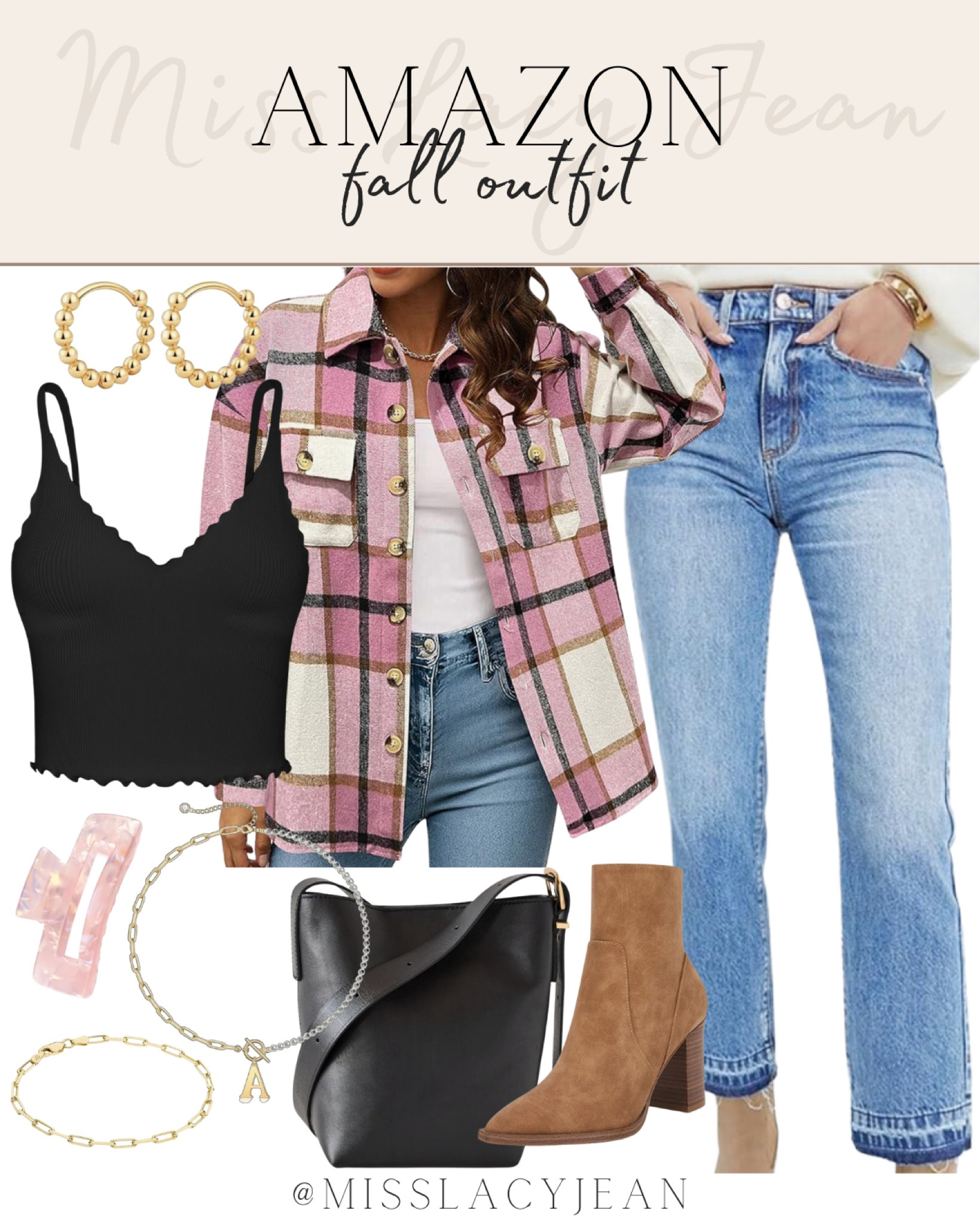 Amazon fall outfit includes jeans, flannel, black tank, black bag, booties, gold jewelry, hair claw. 

Fall outfit, fall casual outfit, pumpkin patch outfit, Amazon finds

#LTKStyleTip #LTKFindsUnder100 #LTKShoeCrush