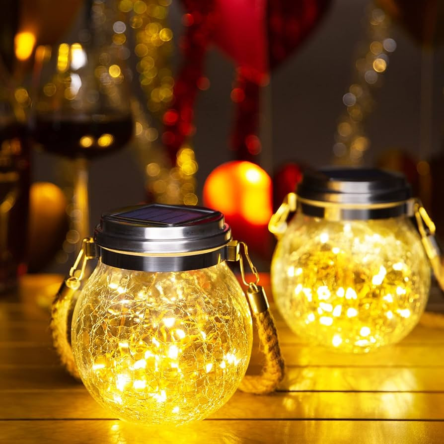 ROSHWEY 4 Pack Solar Lanterns Outdoor Waterproof, Gifts for Women 30 LED Garden Decor Hanging Sol... | Amazon (US)