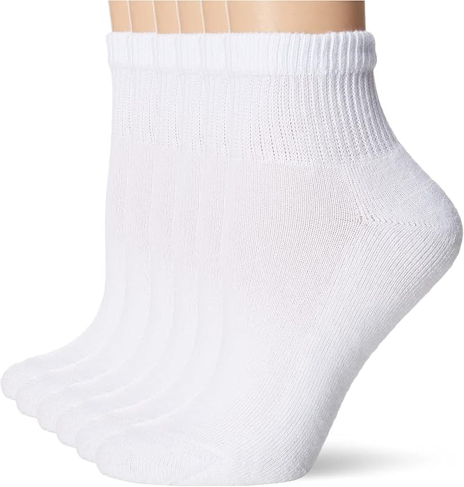 Hanes Women's Crew, Ankle & No Show Socks, 6 Pairs, Cushioned Quarter Socks for Women, Shoe Sizes 5-9 & 8-12 | Amazon (US)