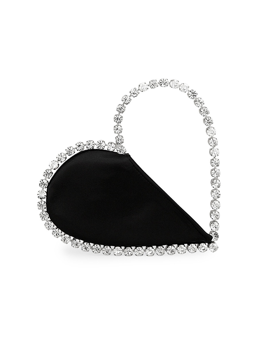 Women's Love Crystal-Embellished Leather Clutch - Black | Saks Fifth Avenue
