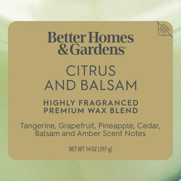 Better Homes & Gardens Citrus & Balsam 2-Wick Glass Jar Candle, 14oz | Walmart (US)