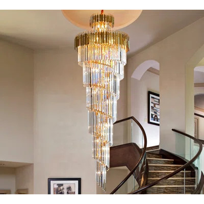 Modern Stairway Crystal Light Chandelier - 43 Lights | Wayfair North America