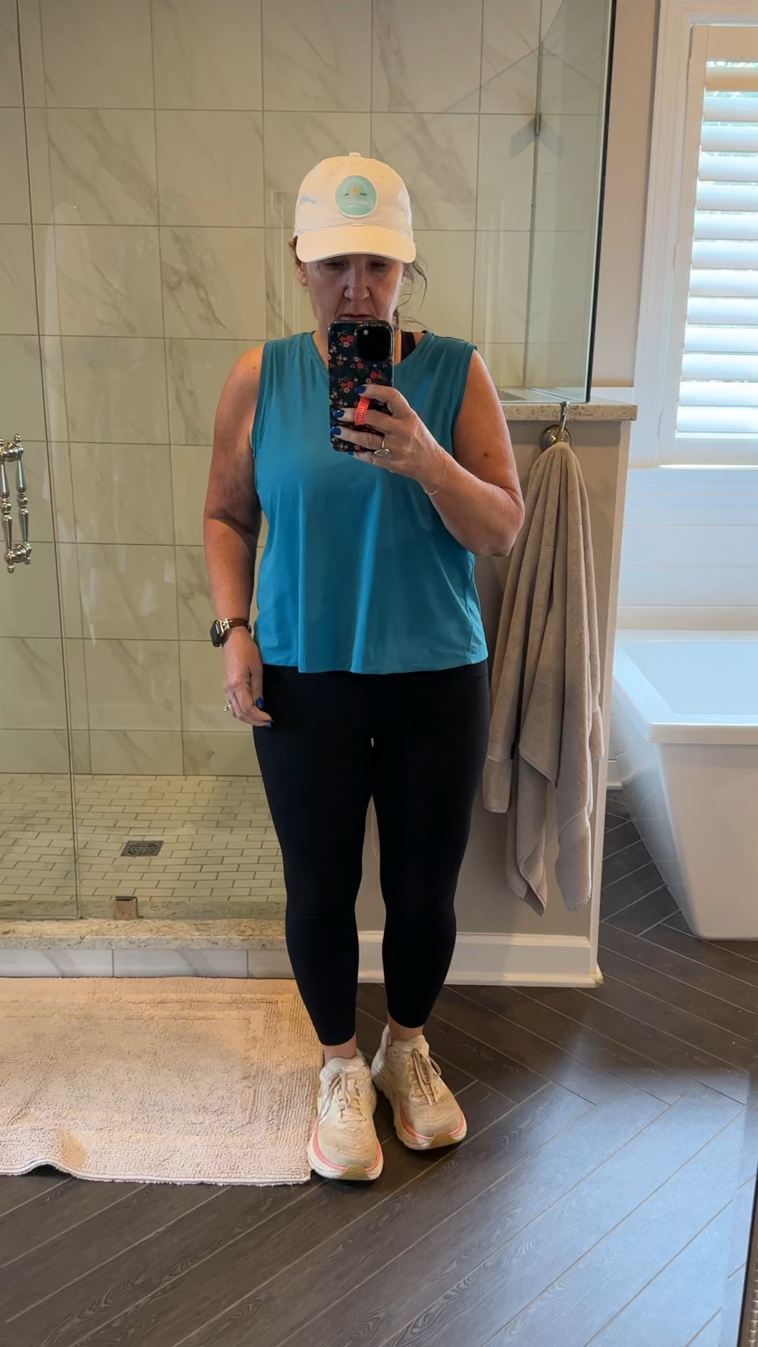 New booty boost leggings in 7/8 length in black! Large pocket in the back of the waistband holds my phone. These are great for running and intense workouts. And cute with a tunic. 
Check Nordstrom sale to see if they have your size. Otherwise try directly on the spanx site  
10% off and free shipping code NANETTEXSPANX true to size  

Also linking my favorite jog bra. 

#LTKOver40 #LTKFindsUnder100 #LTKActive