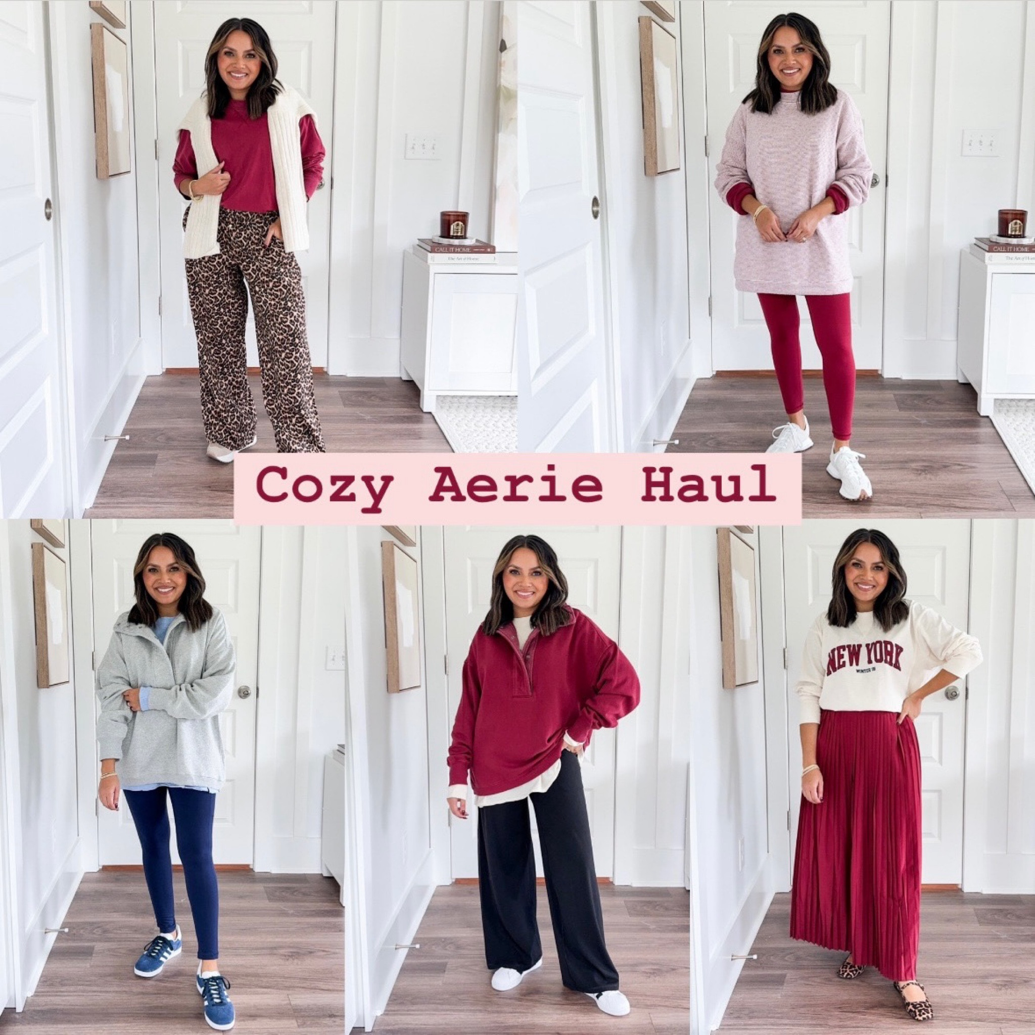 Red oversized boyfriend t-shirt size XS - sized up a size for an extra cozy fit 
Leopard pants size S short TTS 
Sneakers size 6.5 TTS 

Pink waffle sweatshirt size XS - sized up a size for an extra cozy fit 
Red oversized boyfriend t-shirt size XS - sized up a size for an extra cozy fit 
Red leggings size S Short TTS 
Neutral sneakers size 6.5 TTS 

Heather grey sweatshirt size XS - sized up a size for an extra cozy fit 
Light blue oversized boyfriend t-shirt size XS - sized up a size for an extra cozy fit 
Navy leggings size S Short TTS 
Blue navy and white sneakers size 5.5 - these are men’s sizing so I size down a whole size 

Red quarter snap sweatshirt size XS - sized up a size for an extra cozy fit 
New York Sweatshirt size XS - sized up a size for an extra cozy fit  
Black flare leggings size S Short TTS 
Black and white stripe sneakers size 5.5 - usually a size 6.5, size down a full size 

New York Sweatshirt size XS - sized up a size for an extra cozy fit 
Red maxi skirt size XS TTS 
Leopard ballet flats size 5 TTS 

Fall outfit 
Fall sale 
Fall style 
Gameday outfit 
Travel outfit 
Lounge outfit 
Ltk sale 

Honey Sweet Petite 
Honeysweetpetite 

#LTKStyleTip #LTKSaleAlert #LTKFallSale