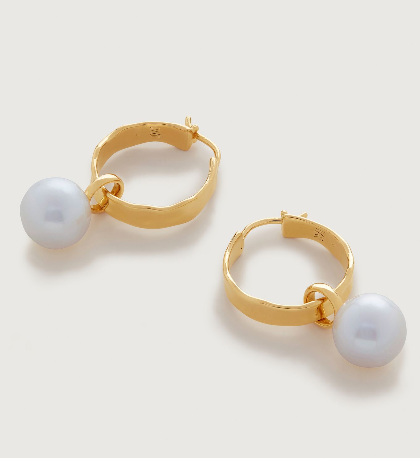 Siren Muse Wave Round Pearl Small Hoop Earrings | Monica Vinader (Global)