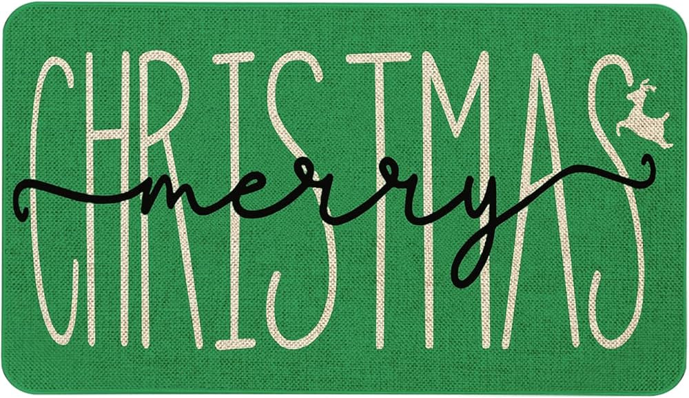 Roszwtit Merry Christmas Door Mat 30 X 17 Inch Christmas Green Doormat Indoor Outdoor Entrance Fl... | Amazon (US)