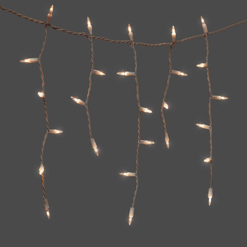 300ct Incandescent Mini Christmas Icicle Lights Clear Twinkle with White Wire - Wondershop | Target