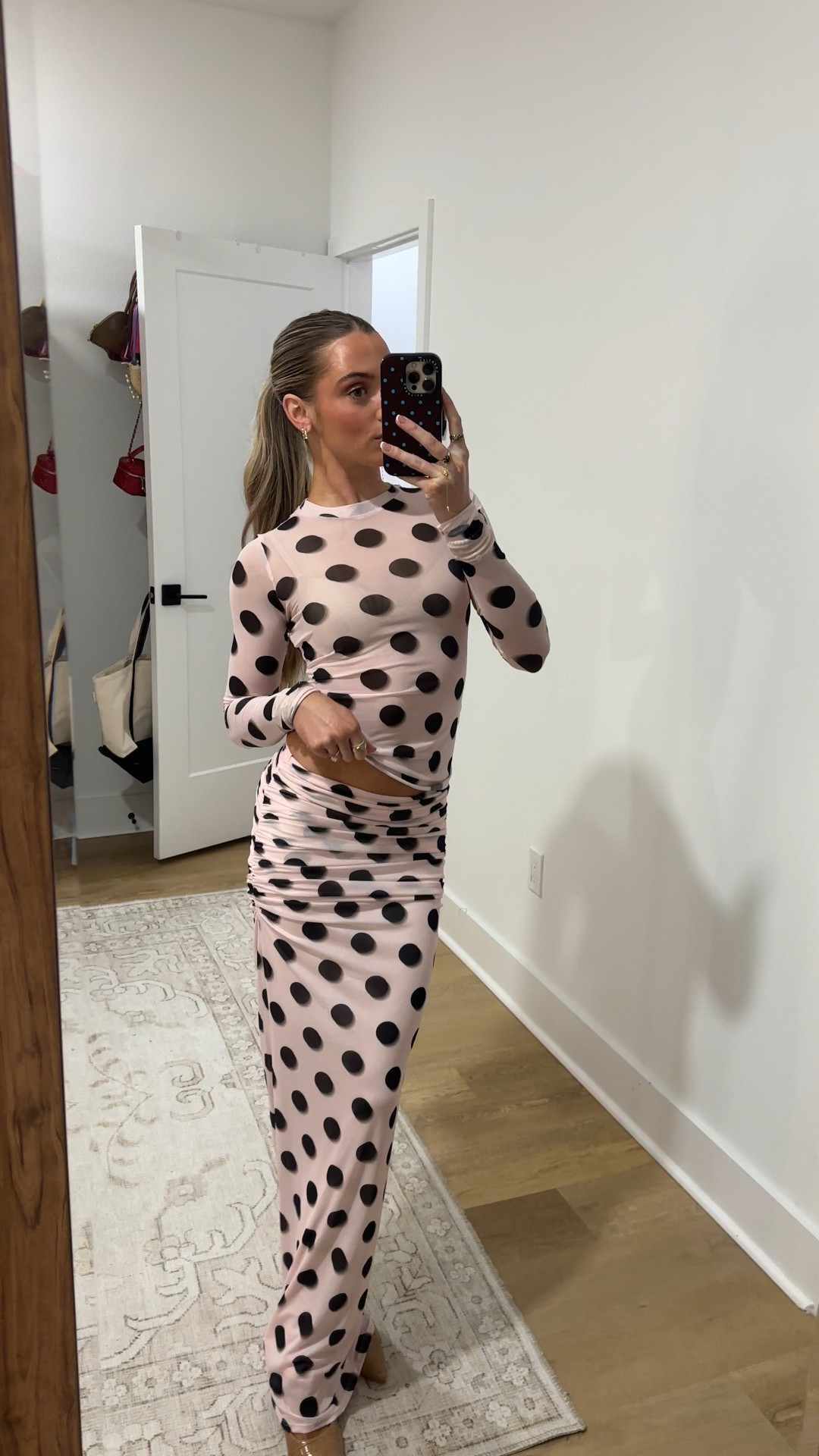 Valentine’s Day outfit. My outfit is a matching set from @AFRM it’s the belvin skirt in rose blue dot and the Kaylee top both size XS. My heels are amazon! I wore my Tory Burch bag with it and of course my duster earrings were a moment  

#LTKootd #LTKSeasonal #LTKgrwm