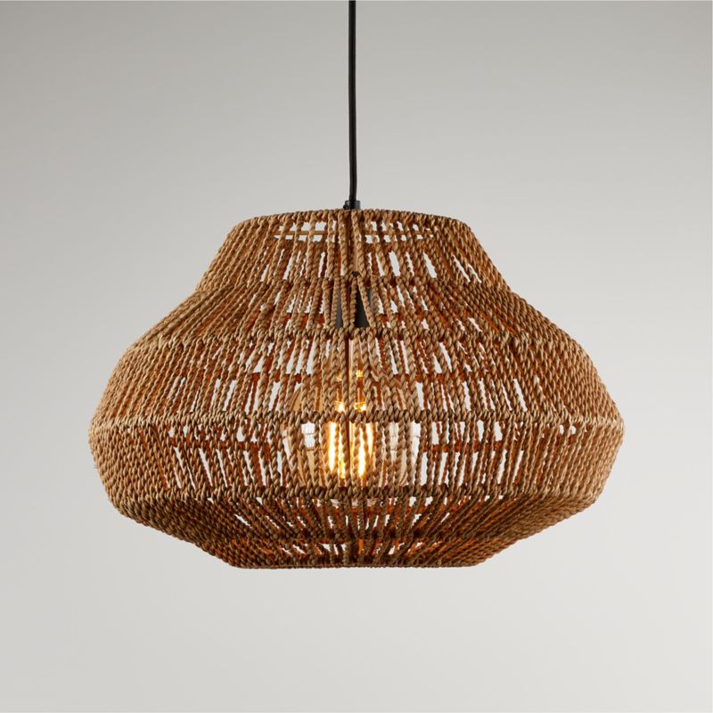 Cabo Small Woven Pendant Light + Reviews | Crate & Barrel | Crate & Barrel