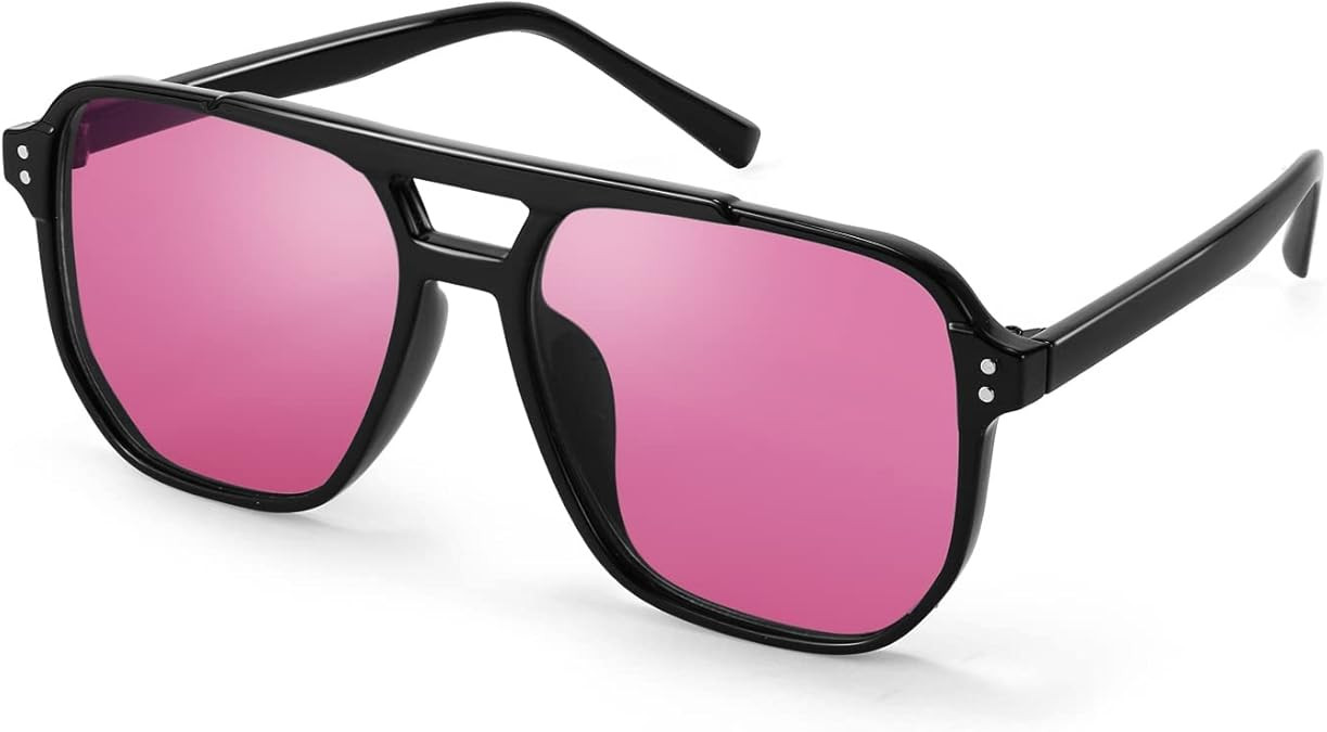 FEISEDY Retro Square Aviator Sunglasses Women Men 70s Vintage Trendy Plastic Frame Sun Glasses B2... | Amazon (US)