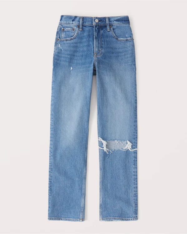 Women's 90s Low Rise Straight Jeans | Women's Bottoms | Abercrombie.com | Abercrombie & Fitch (US)