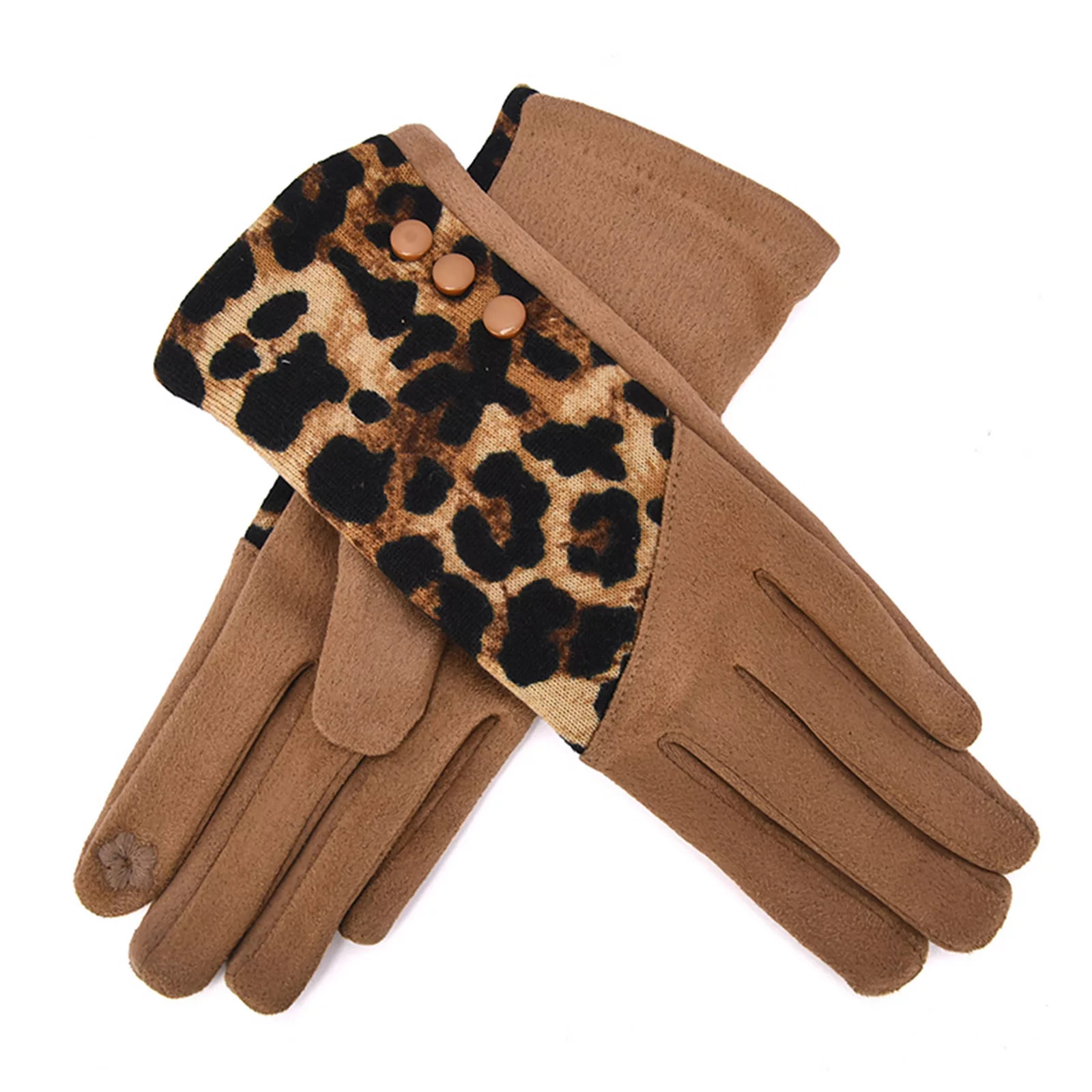 Women's Mellow World Leopard Print Winter Gloves, Green | Kohl's