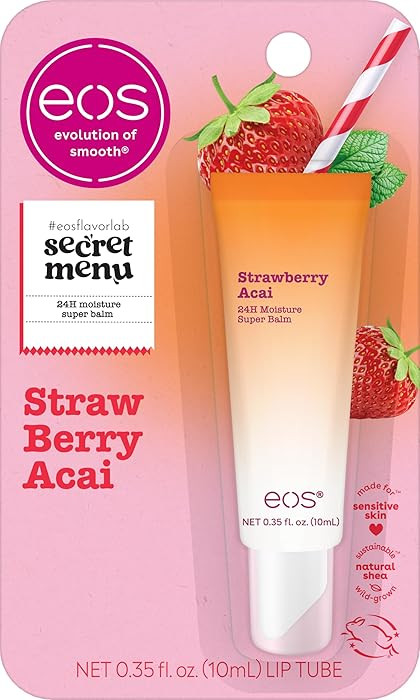 eos 24H Moisture Super Balm - Strawberry Acai, Lip mask, Moisturizing, Lip Treatment, Limited-Edi... | Amazon (US)