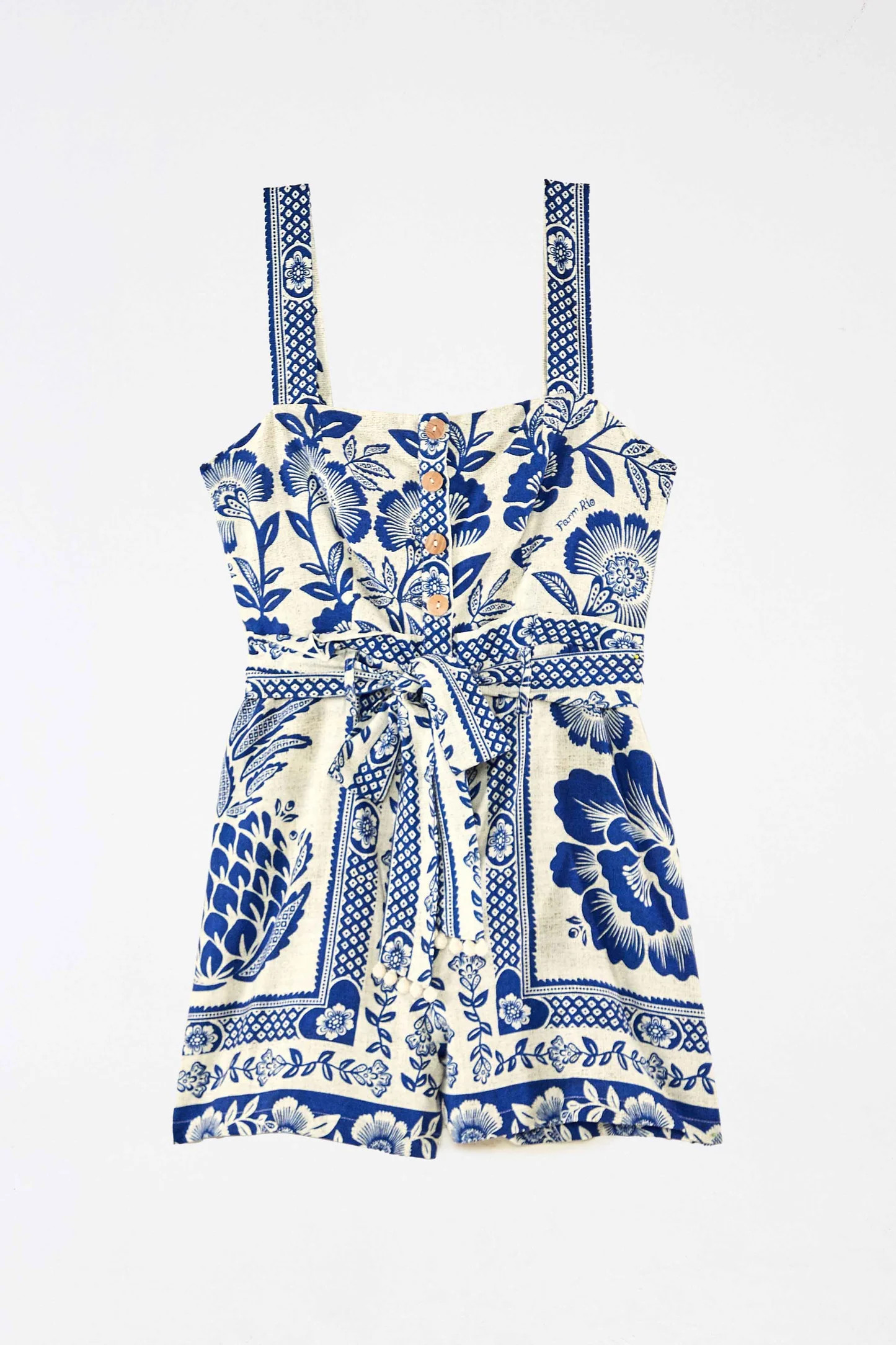 SLEEVELESS ROMPER | Blue Pineapple Garden | FarmRio (US)