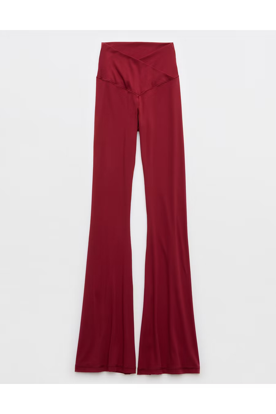 OFFLINE By Aerie Real Me High Waisted Crossover Flare Legging Women's Cherry Tart XXS | Aerie