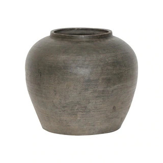 Artissance Vintage Charcoal/Gray Pottery Jar, 11 Inch Diameter(Size & Finish Vary) - 11"W x 11"L ... | Bed Bath & Beyond