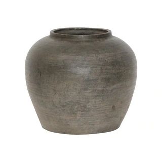 Lily's Living Vintage Black Pottery Jar, 11 Inch Diameter, Gray - 11"W x 11"L x 10"H | Bed Bath & Beyond
