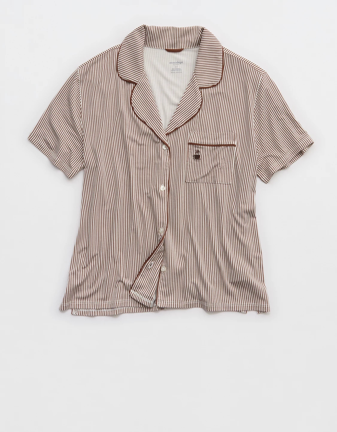 OVERSLEPT by Aerie Real Soft Short Sleeve Pajama Shirt | Aerie