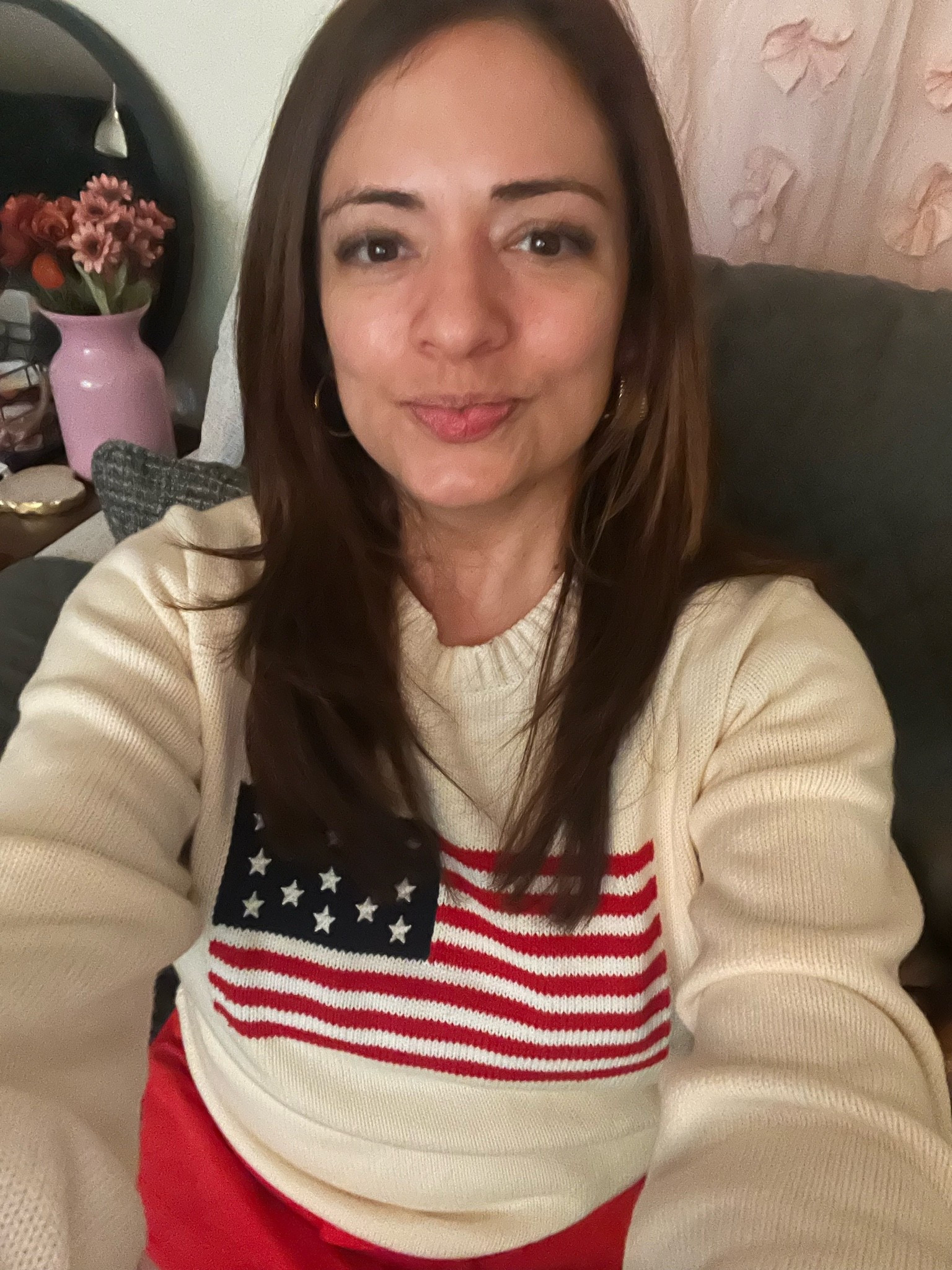I grabbed this USa sweatshirt from
 Sam’s the other day went in for groceries and came out with this cute comfy sweater. Been wearing it around my neck and inside my house size small

#LTKPetite #LTKSaleAlert