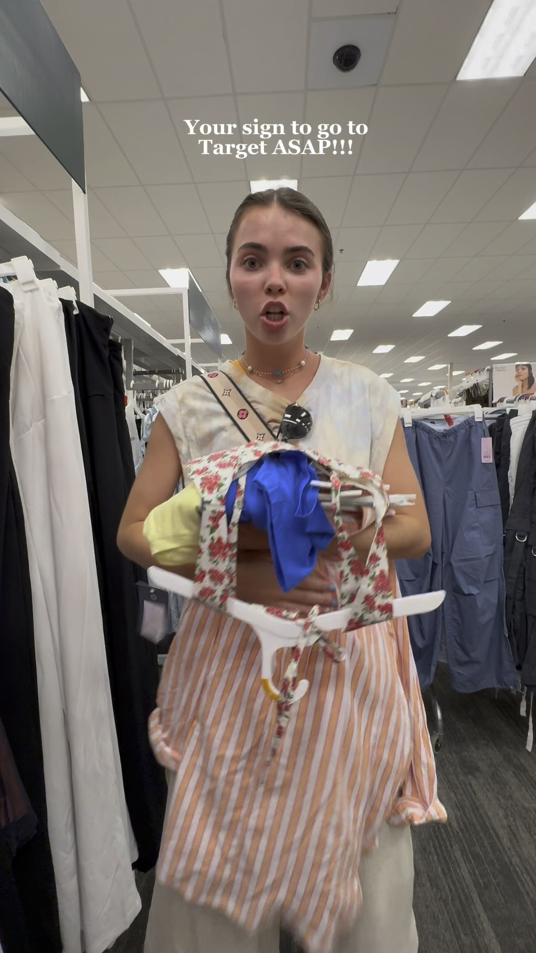 TARGET FINDS!! 
XS shorts 
Medium button up
Small tees 
Small romper 

#LTKU #LTKStyleTip #LTKSeasonal