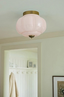 The Eloise Scallop Milk Glass Flush Mount Ceiling Light | Anthropologie (US)
