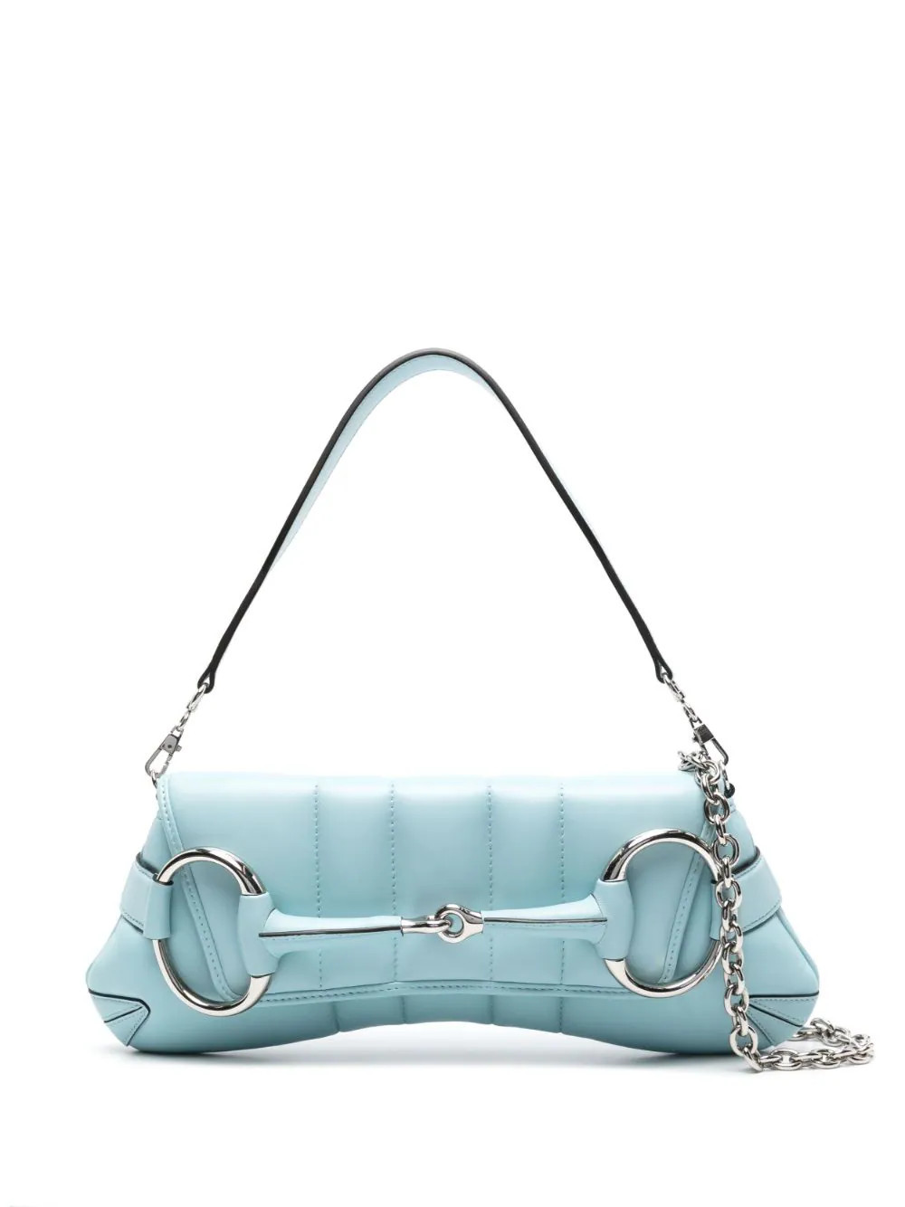 Gucci large Horsebit Chain shoulder bag - Blue | Farfetch Global