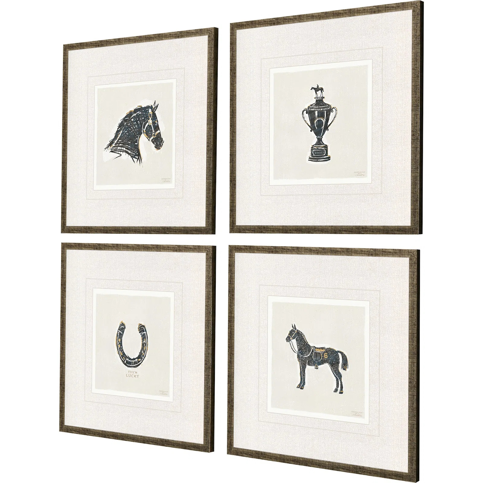 " Equestrian S/4 " by Barrett 4 - Pieces Painting Print | Wayfair North America