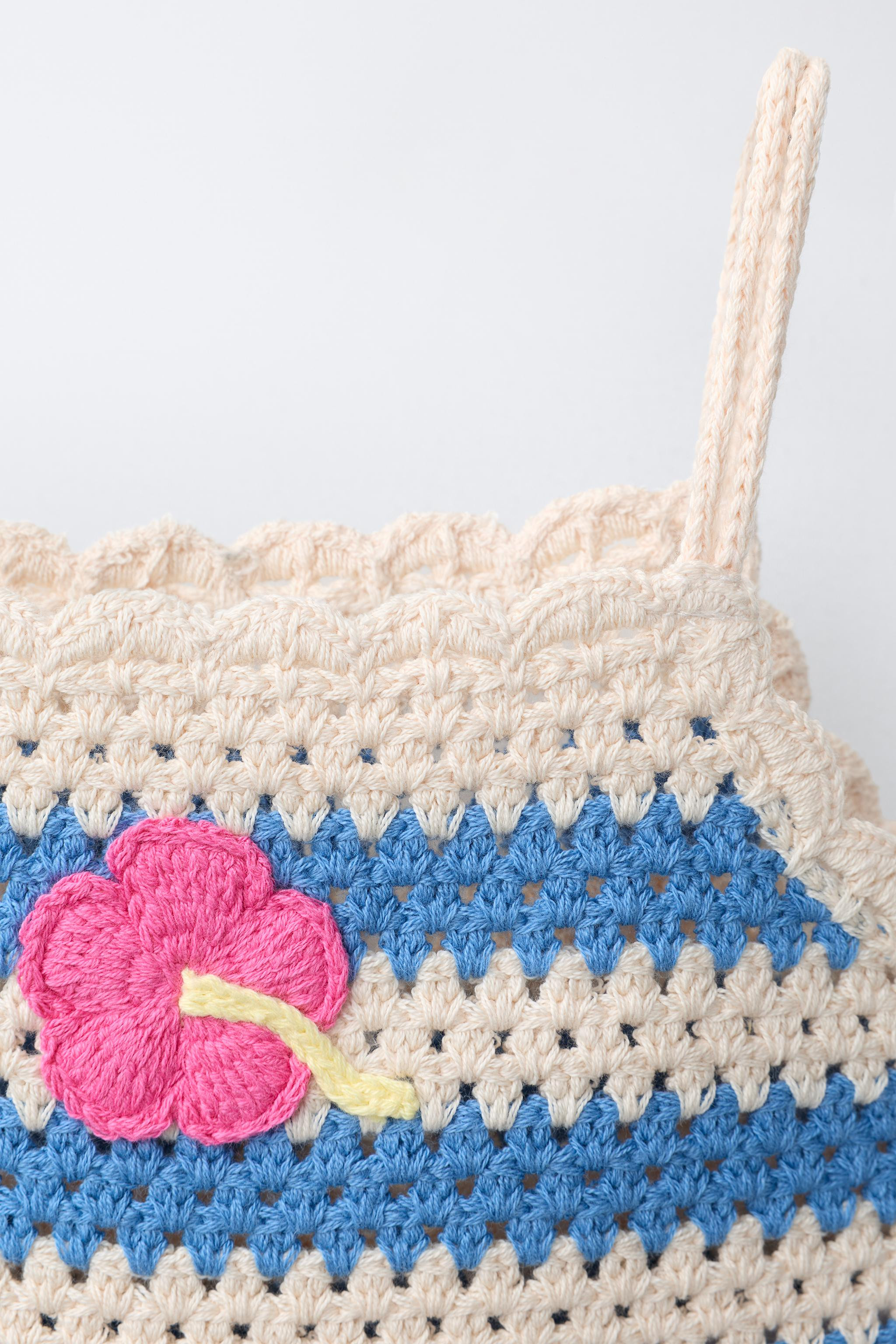 STRIPED CROCHET KNIT TOP | Zara US