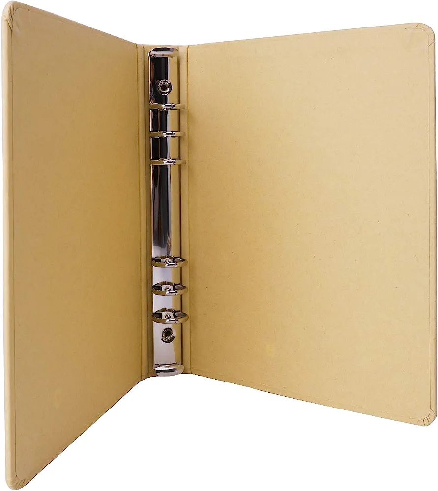 A5 Kraft Paper Hardcover 6 Ring Binder/Organizer/Planner for Inserted Sheets, Spiral Refill Paper... | Amazon (US)