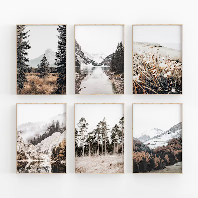 Nature Print Set of 6, Forest Print Set, Forest Photography Set, Modern Minimalist Poster, Printa... | Etsy (US)