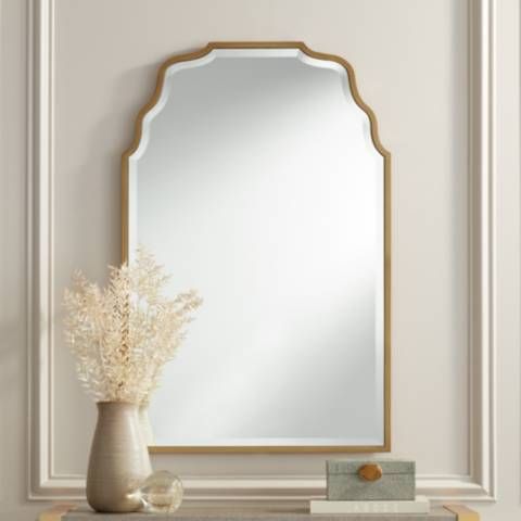 Antique Gold 40" x 26" Waved Arch Tall Traditional Wall Mirror | Lamps Plus