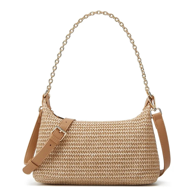 Women's Straw Woven Shoulder Bag Beach Purse Summer Vacation Tote Handbag | Walmart (US)