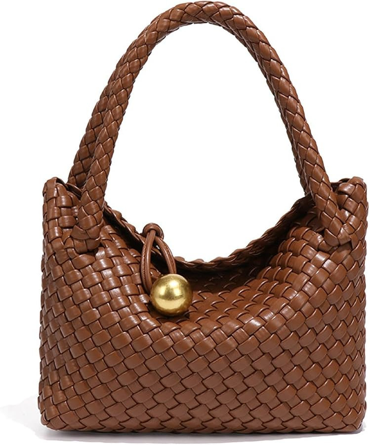 Mini Woven Women's Handbag Lightweight Luxury Vegan Leather Handle Fashion Business Daily Crossbody Bag | Amazon (US)