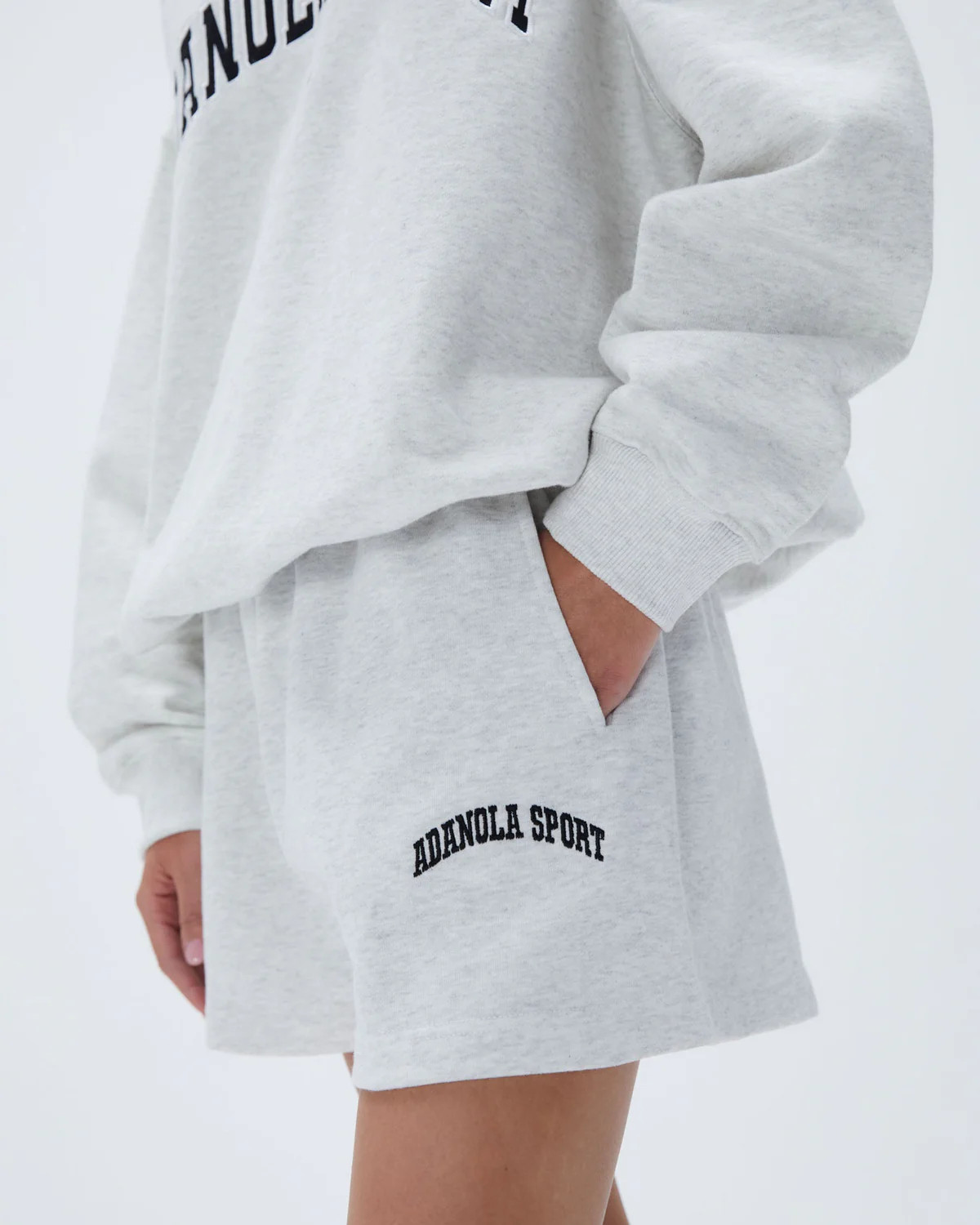 AS Sweat Shorts - Light Grey Melange | Adanola UK
