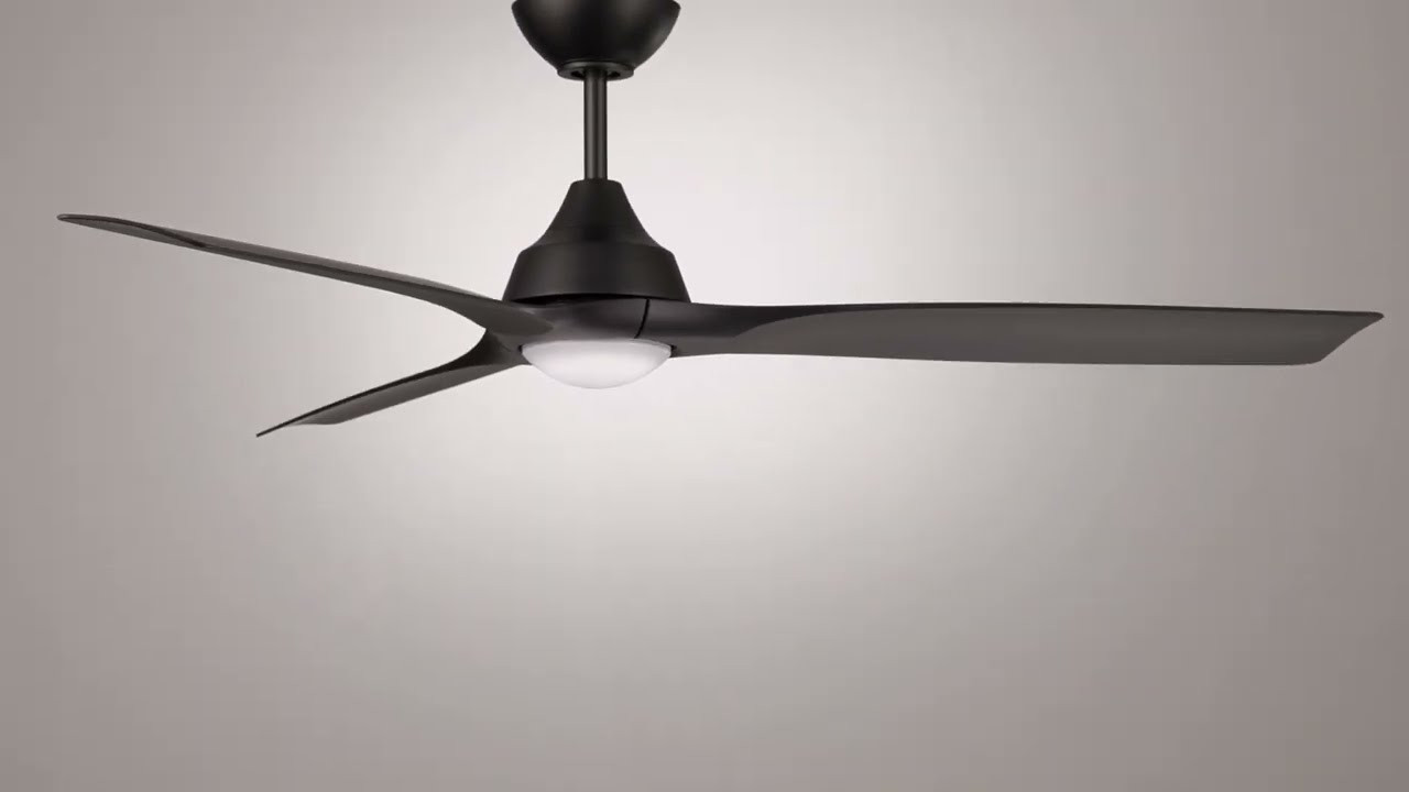 54" Casa Vieja Hermosa Wind Matte Black LED Damp Ceiling Fan | Lamps Plus