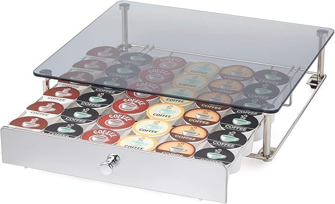 nifty SOLUTIONS 6470 Nifty Rolling Glass Top & Nickel, Compatible with K-Cups, 36 Pod Pack Holder... | Amazon (US)